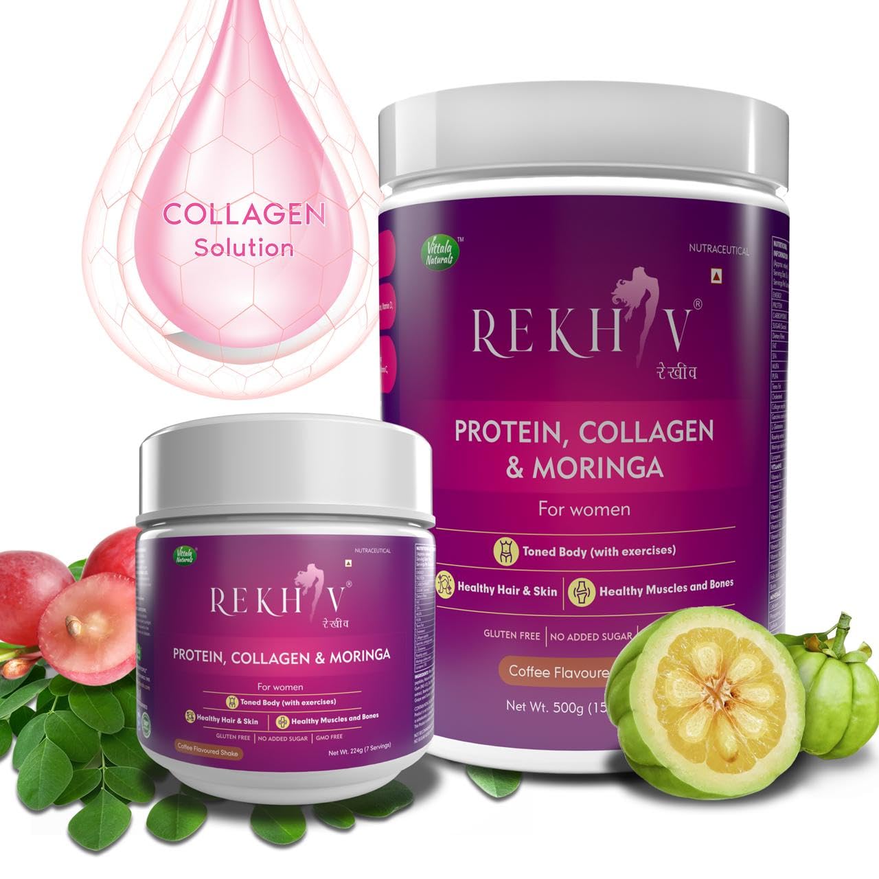 Rekhiv Women’s Protein With Collagen, Garcinia, Moringa & Multivitamins For Weight Management | Healthy Skin & Hair | (500g)-image-30