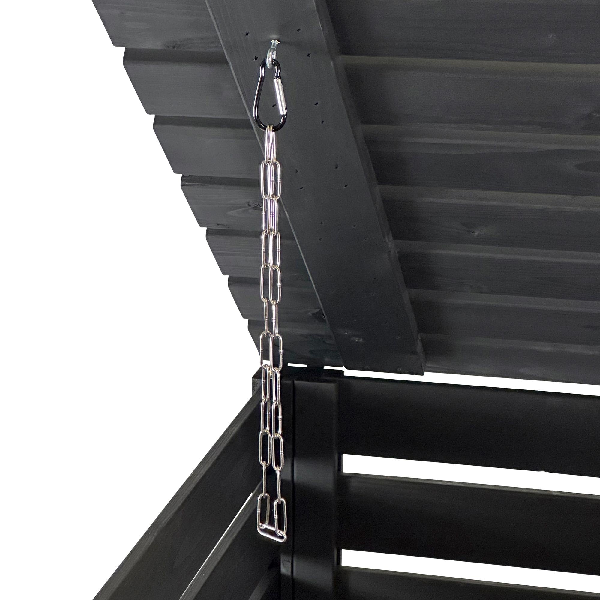 dobar® Green Label Mülltonnenverkleidung 1er 120 L aus Holz in Braun-Schwarz als Bausatz - Mülltonnenbox mit Deckel und Schwingtür zweifarbig - 67 x 64 x 94 cm