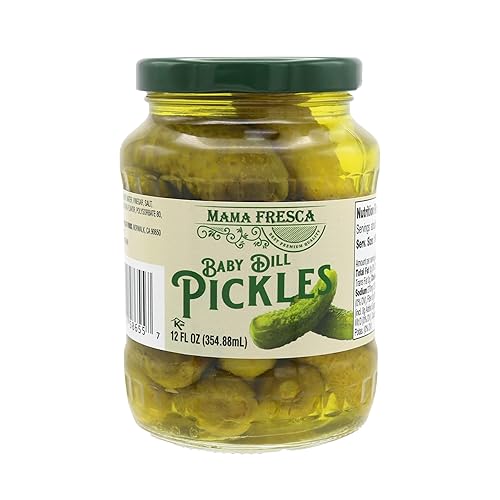 Mama Fresca Baby Dill Pickles - Tarro de 12 onzas líquidas (paquete de 6)