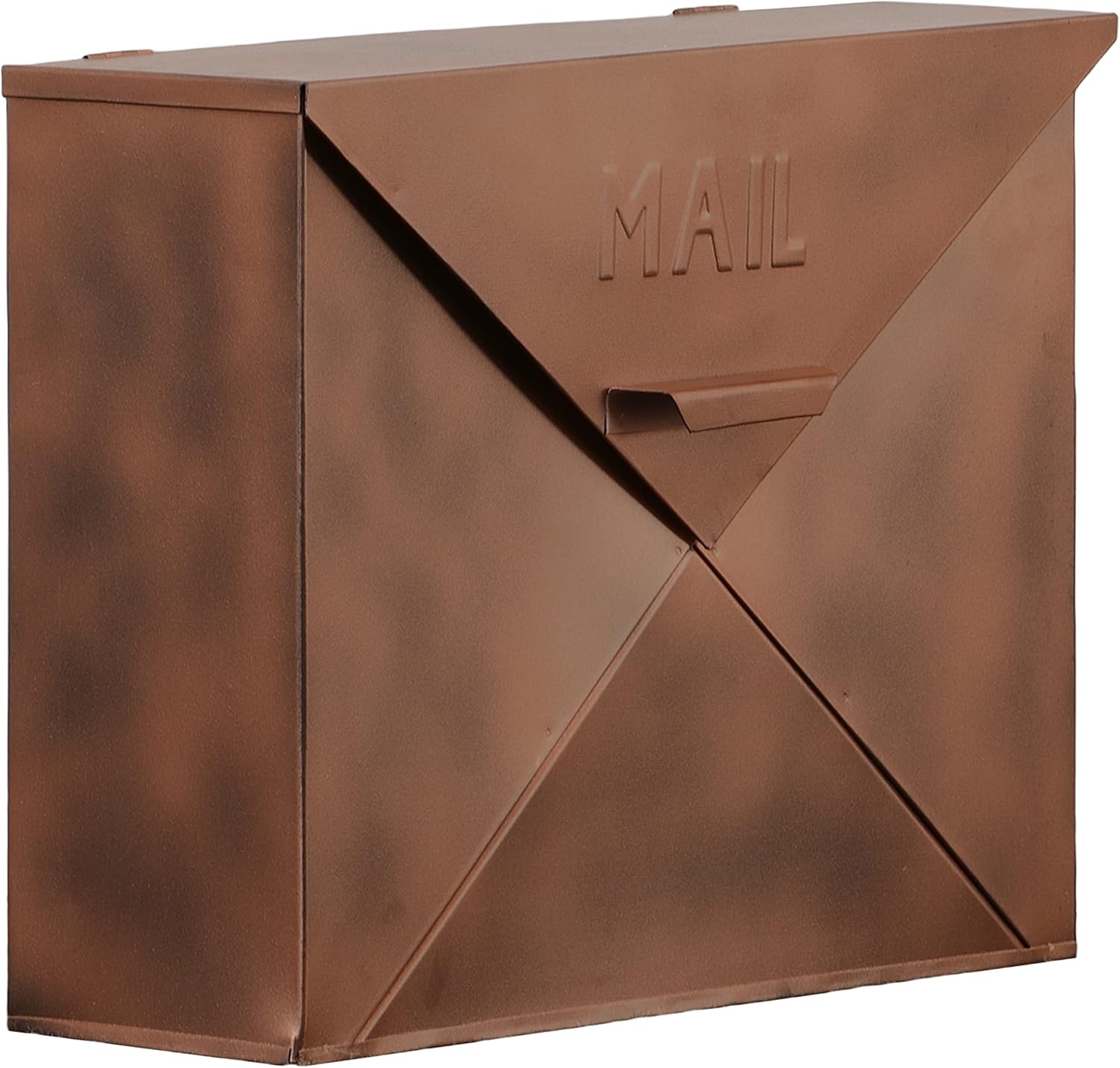 Copper Finish Envelope Shaped Wall Mount Mailbox