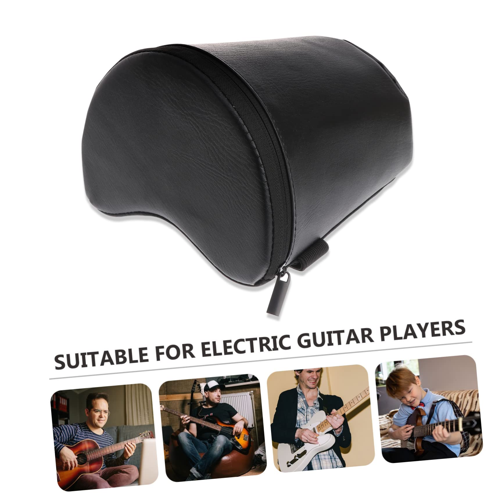 Mikikit Poggiapiede per Nero Chitarra Classica Supporto Pieghevole | Stabilità per Performance e Pratica Pelle Sintetica e Schiuma , Fascia Elastica Antiscivolo
