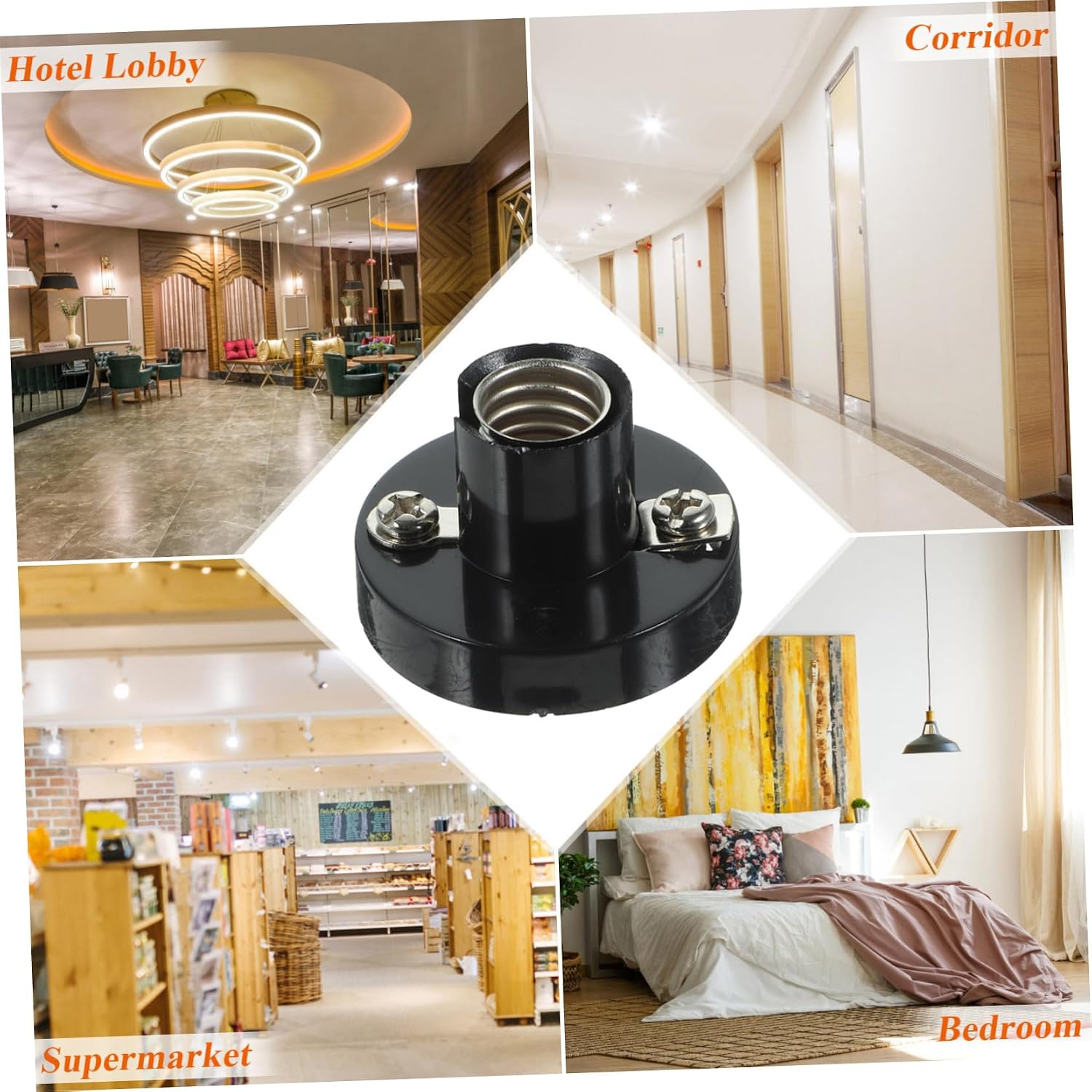 HOMSFOU 5pcs Screw Lamp Holders Light Bulb Sockets Lamp Base Light Socket Holder