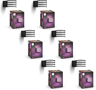 Philips Hue White & Color Ambiance Resonate Outdoor Wall Light Fixture, Smart LED Outdoors Lights (Hue Hub Required, Works...