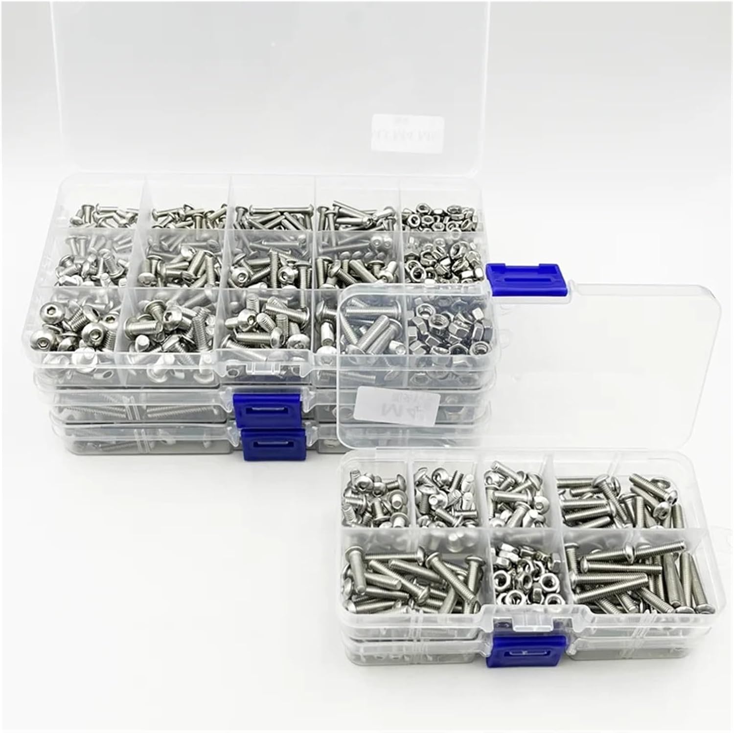 120-434Pcs 304 Stainless Steel Hex Button Socket Head Cap Screw Hexagon Thread Machine Metric Nut Bolt Assortment Kit Set M2~M6 (Size : M4 (1set))
