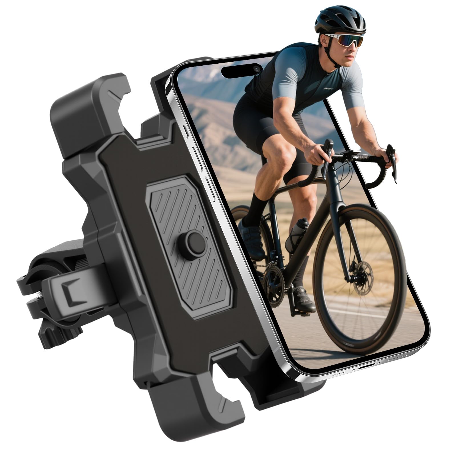 Support Téléphone Vélo Moto 360° Rotation - Porte Smartphone Universel Pour Guidon 4.7-6.8" Compatible IPhone Samsung