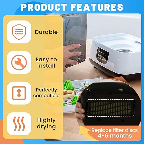 Miniatura 4 de Paquete de 2 filtros HEPA de repuesto compatibles con el secador Dr. Brown's - Filtro avanzado de secadora para biberones y chupetes