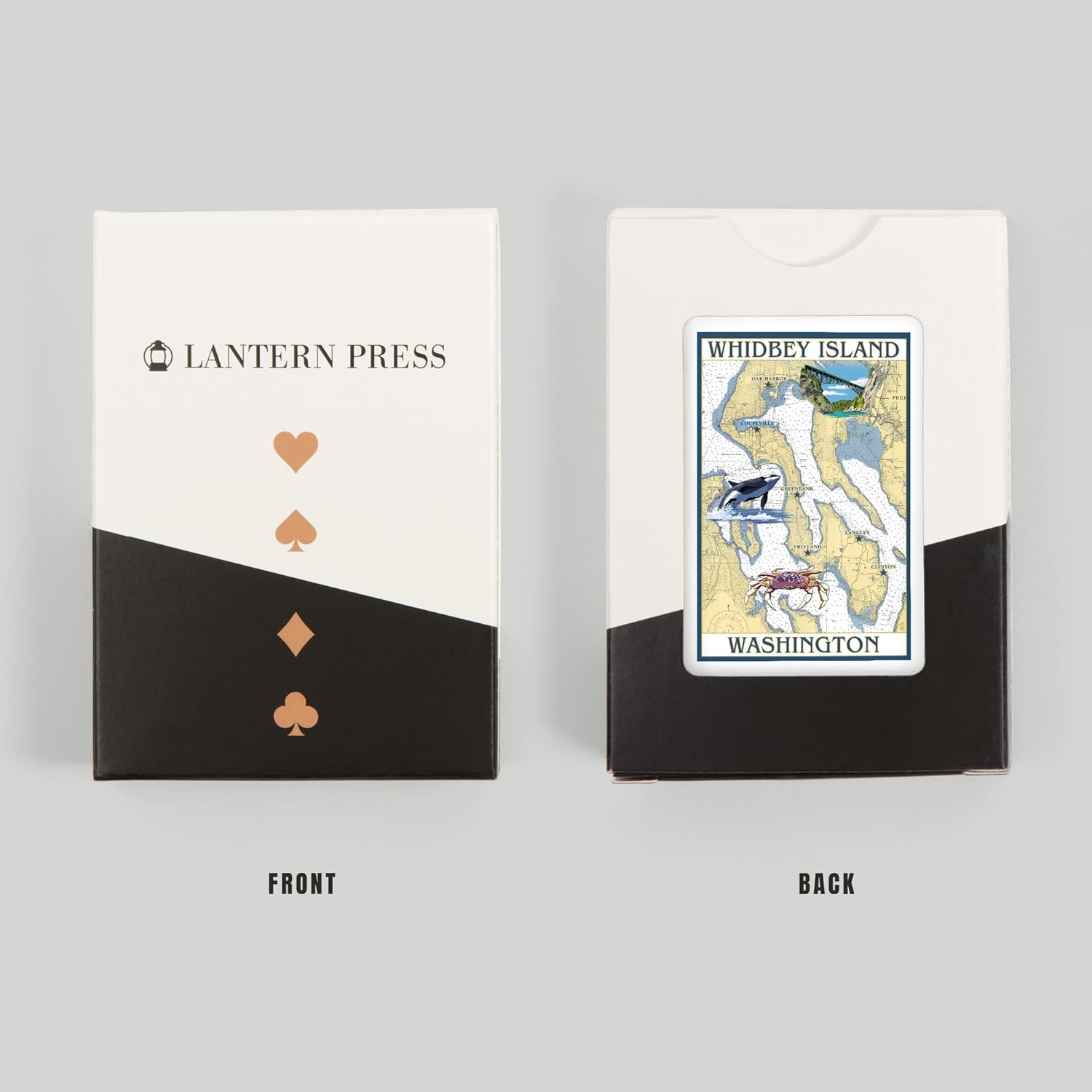 Lantern Press Whidbey Island, Washington, Nautical Chart, 52 Playing Cards for Adults, Poker Size Card Deck