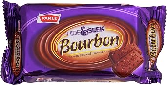 Parle Hide and Seek Bourbon Biscuits 150gPack of 1   Snack Biscuits   Filling of Chocolate Butter Cream   Cream Biscuits   Sugar Sprinkled - Delicious Cracker Cookies Snacks for Kids
