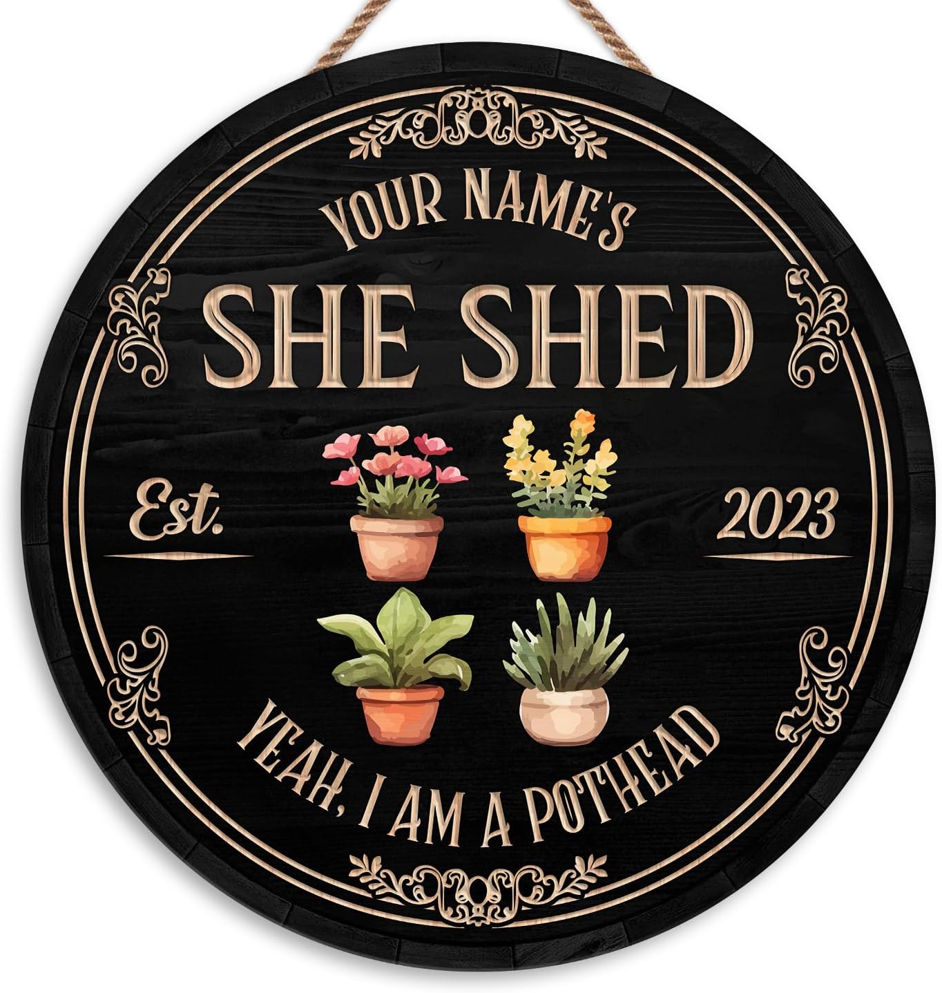 Artsy Woodsy Custom Garden Potting Shed Wood Sign (Not Carved or Neon), She Shed Lawn Garden Backyard Patio Porch Yard Decorations, Personalized Gifts for Her Women Gardeners Gardening Lovers (30)