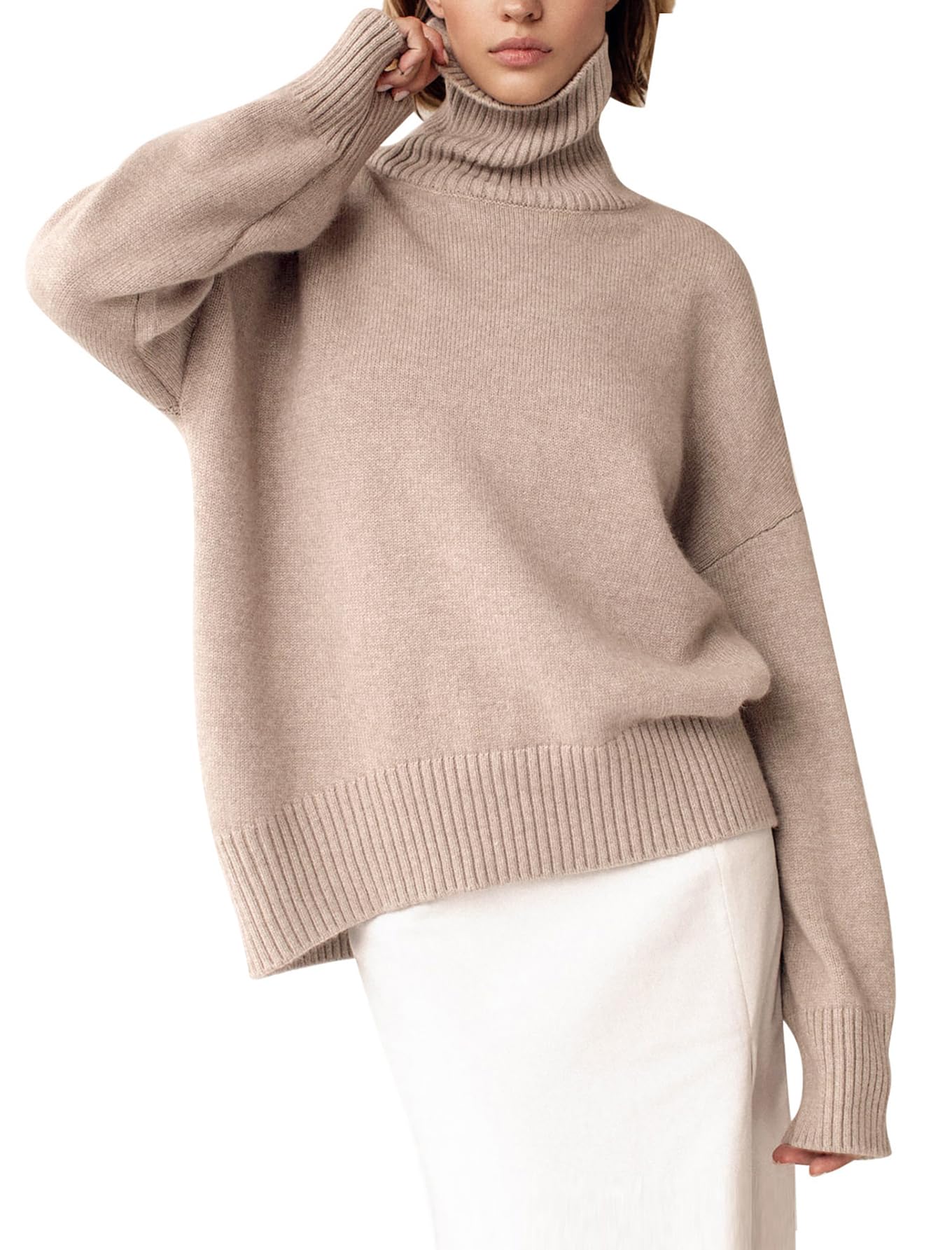YKR Women's Turtleneck Sweater Chunky Knit