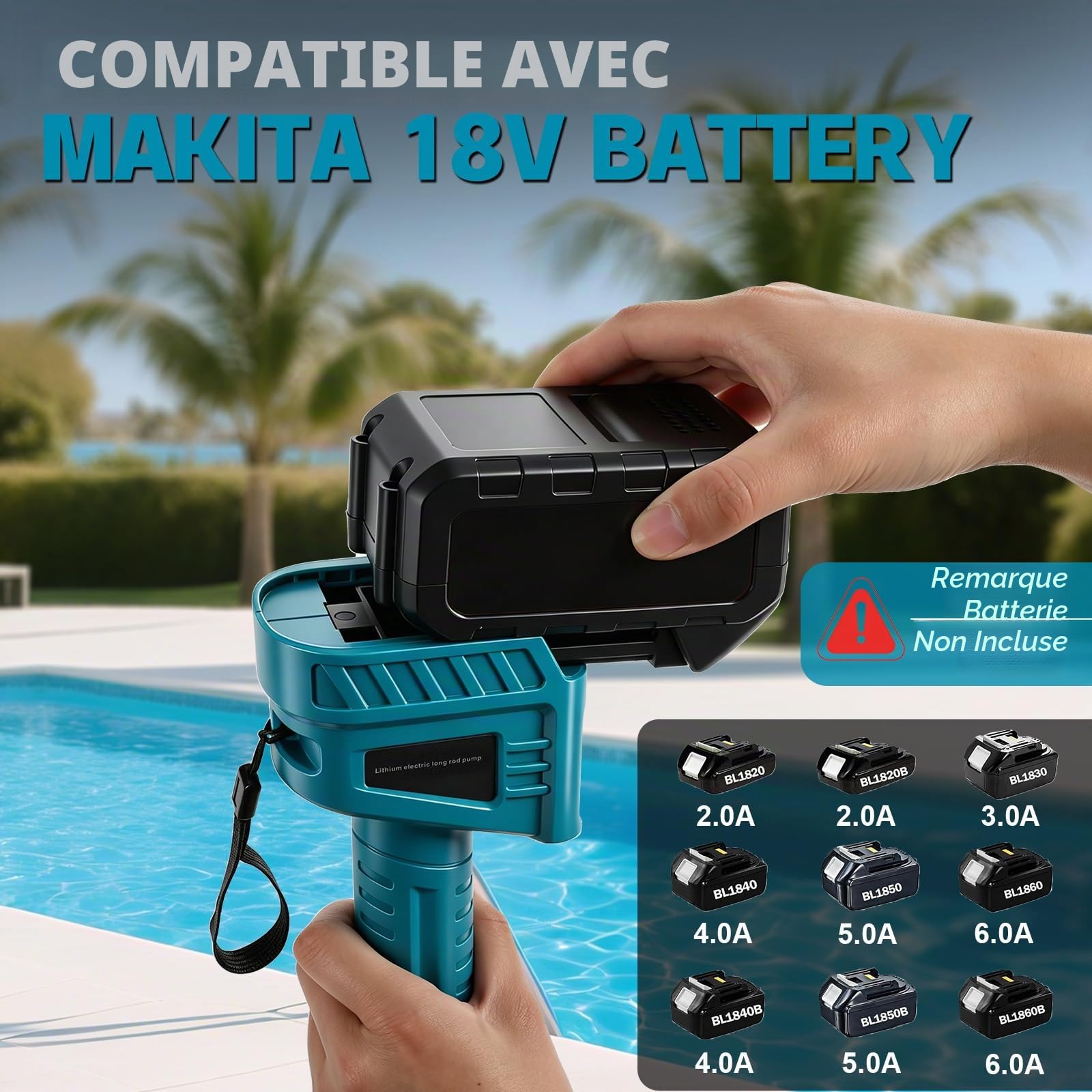 Sans Fil Pompe À Eau Compatible Avec Makita 18 V Batterie,50 L/min