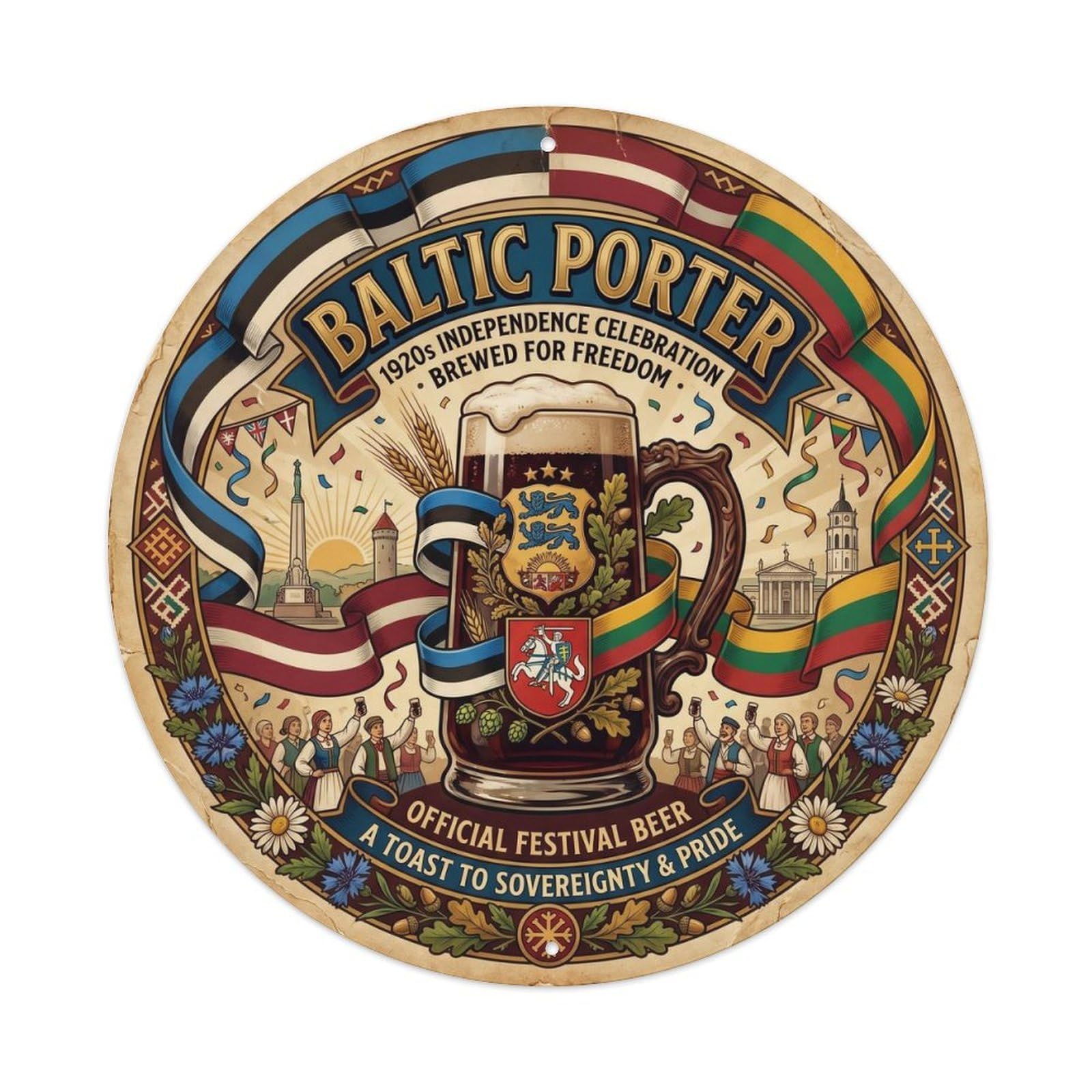 Baltic Porter Vintage Beer Tavern Culture Sour Brew Metal Tin Sign