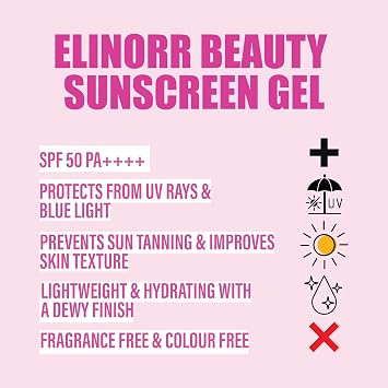 Sunscreen Gel SPF 50 PA++++ | Skin Brigthening | UVA & UVB Protection | Blue Light Protection | Vitamin C | Non-Greasy For All Skin Types