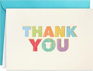 Hallmark Baby Shower Thank You Notes (40 Blank Cards with Envelopes) Gender Neutral, Rainbow Onesie
