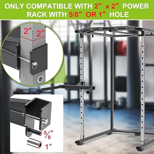 Miniatura 5 de Kipika Y-Shaped Dip Bar for Power Cage with 58" or 1" Hole - Dip Bar Attachments for Home Gym - Heavy Duty Power Rack Attachments - Squat Rack