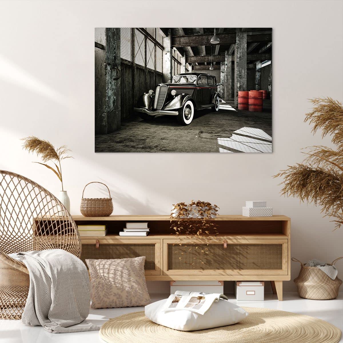 Deco Cadre Décoration Salon Voiture classique cuba havane Moderne Impression sur Toile 120x80cm Image Tableau Decoration Murale Chambre Horizontal Art Wall Tableaux Decoratifs Muraux AA120x80-1401