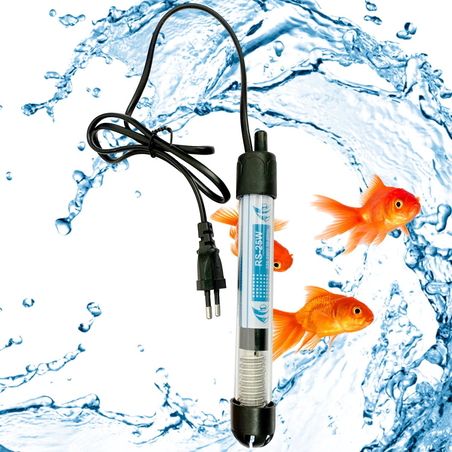 Jainsons Pet Products RS-25W Aquarium Heater Submersible Auto Thermostat Fish Tank Heater, Betta Tank and Small Aquarium Heater for Fish Tank, Freshwater & Saltwater Compatible
