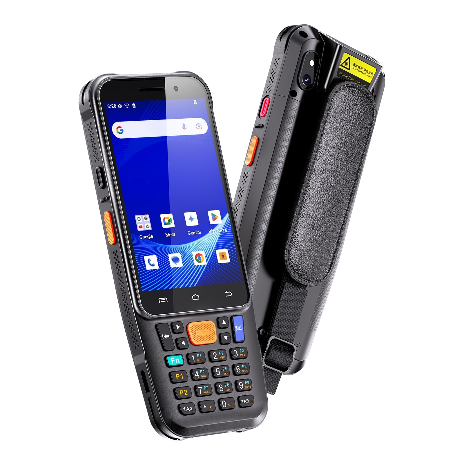 Eyoyo Kabelloser Android-Barcode-Scanner: Aktualisierter Android 15 Handheld-Mobilcomputer-PDA mit WLAN, Bluetooth, Mobilfunk, 4" Touchscreen & Tastatur, GPS, 1D/2D/QR-Code-Lagerscanner.