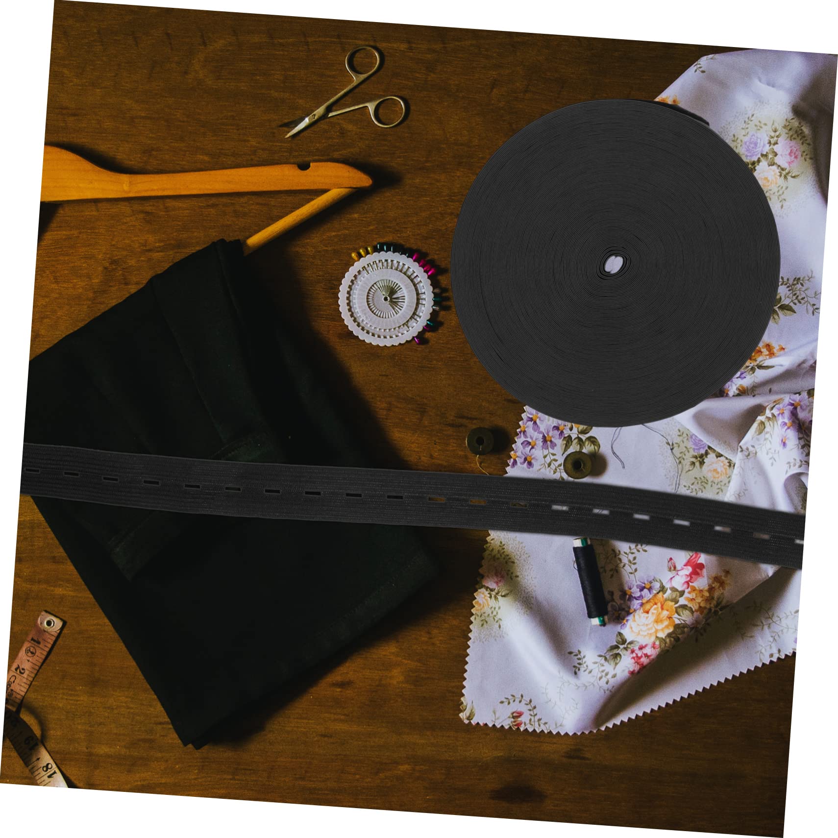 SEWACC 5rollos Banda Elástica Con Ojales Para Costura De Cinta Elástica Para Ropa y Proyectos De Bricolaje y Grosor