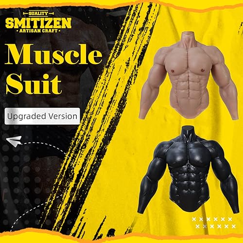 Miniatura 2 de SMITIZEN Traje muscular de silicona, versión mejorada, pecho masculino con brazos, disfraz muscular falso realista, cosplay, Halloween, carnaval