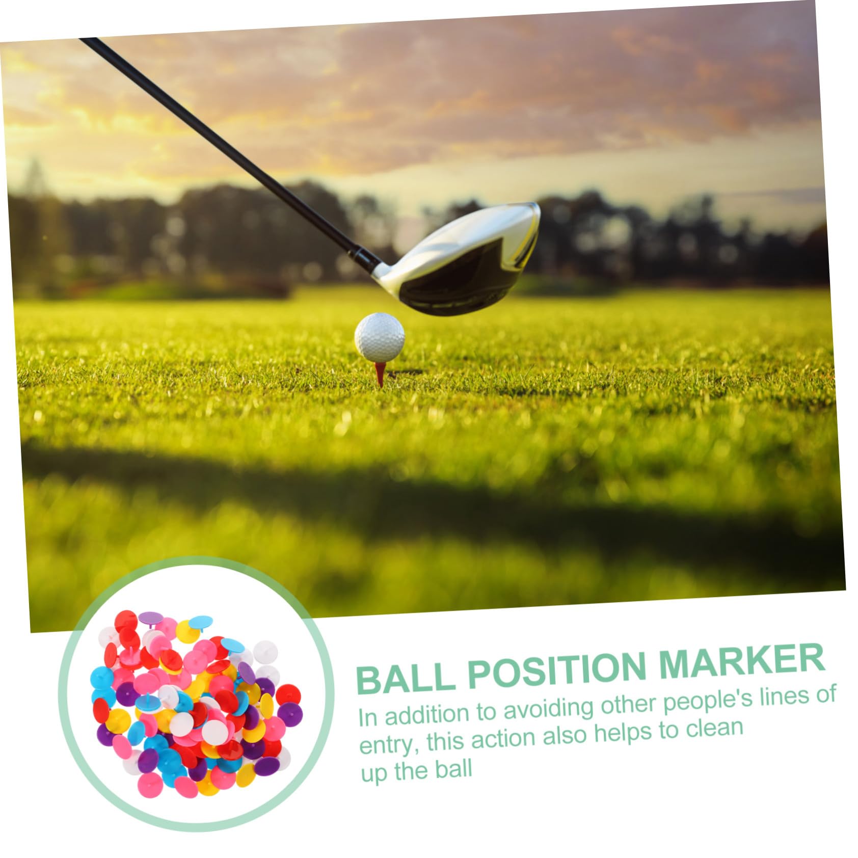 Sosoport 100 Stück Bunte Kunststoff Golfballmarker Ball Positionsmarker Wiederverwendbar Golfzubehör Für Golfer Outdoor