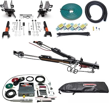 TrendsAuto Roadmaster Nighthawk Tow Bar and Baseplate Combo with Universal Economy Wiring Kit & Invisibrake Braking System Compatible with 2018-2026 Wrangler JL | Includes Decal