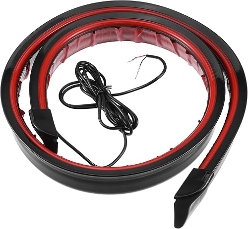 ABSOPRO - Alerón universal para automóvil con luz LED roja, kit de alerón de goma negra de 47.2 pulgadas para maletero de automóvil