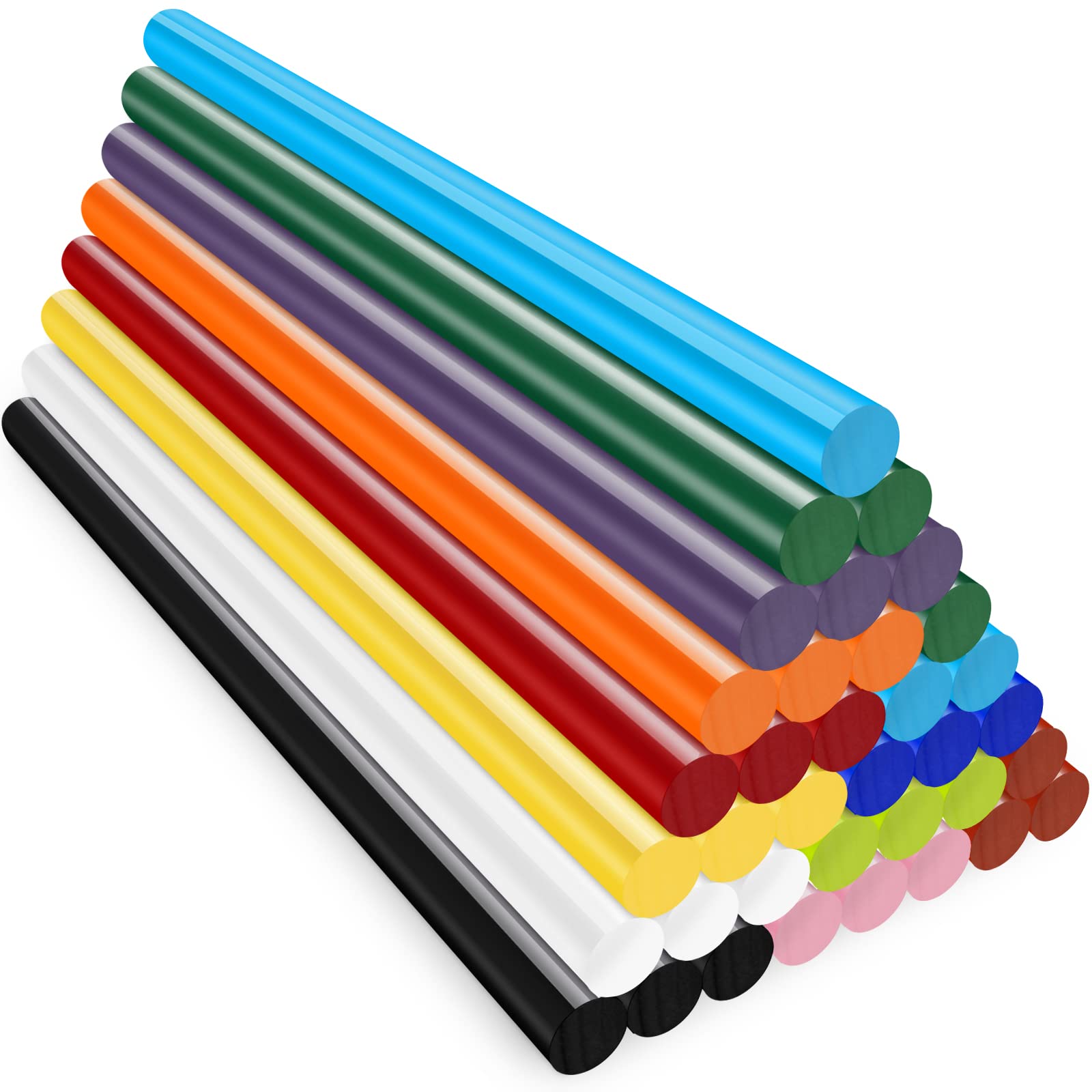 Color Hot Glue Sticks Full Size, ENPOINT 8" Long x 0.43" Dia 36 Pack Hot Melt Glue Sticks Bulk, Color Adhesive Glue Sticks Standard for Crafting DIY Art School Gluing Project Repair Sealing