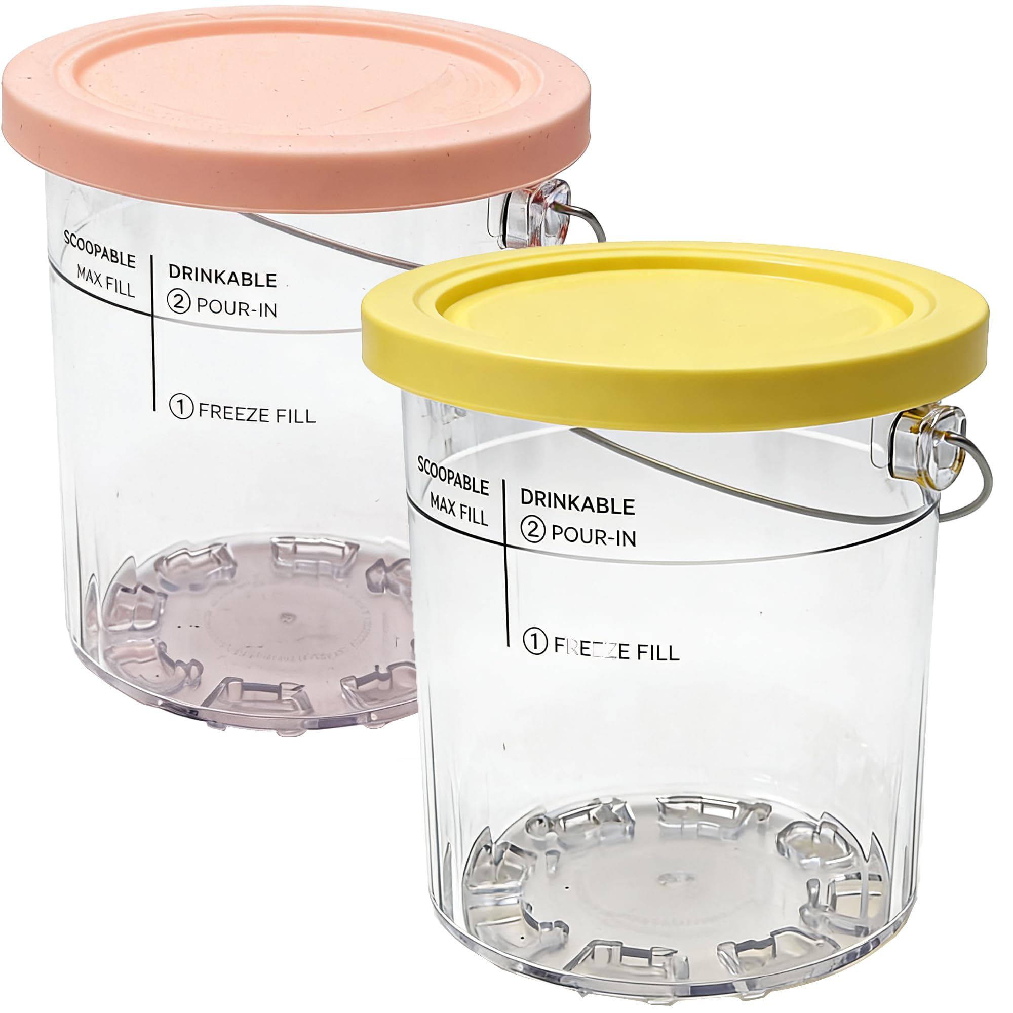 Ninja Creami Deluxe Pint Containers - Fits CN501CO NC501 NC500, 11-in-1, 24oz XL Ice Makers - 4 Pack Food Ninja Kitchen Creami Cups Bowls - Dishwasher Safe, BPA Free