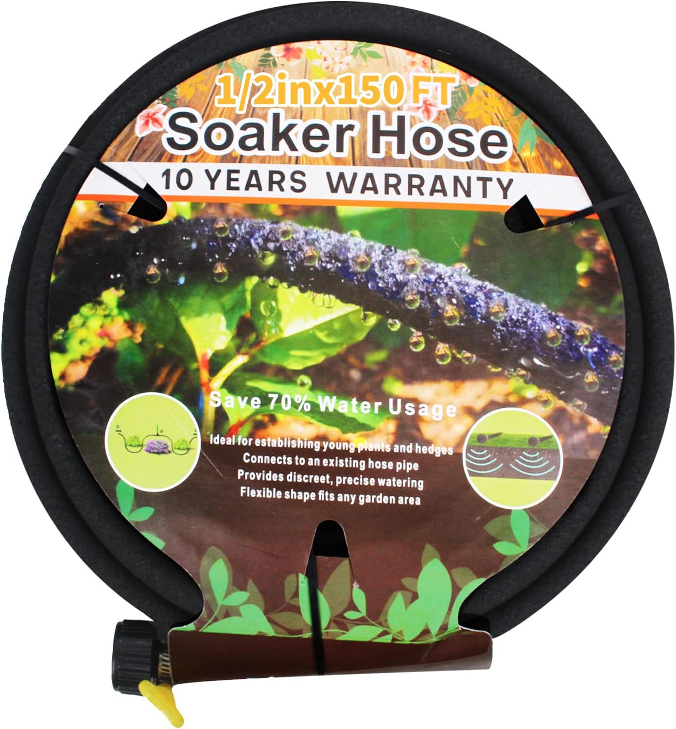 1/2’’ Soaker Hose for Garden 50 Ft, Soaker Hoses for Garden