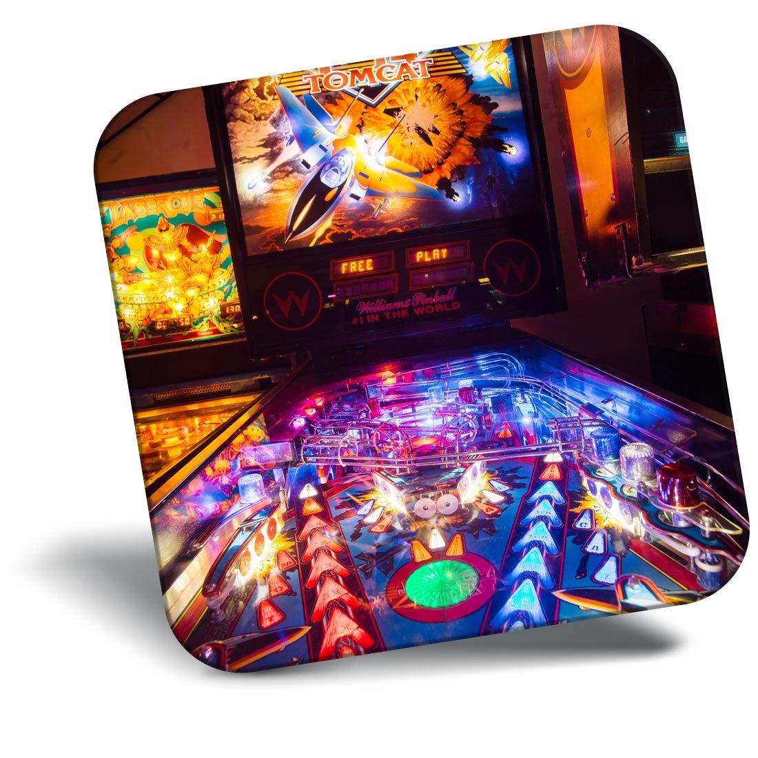 Destination Vinyl Ltd Fridge Magnet - Pinball Arcade Game Tomcat for Office, Cabinet and Whiteboard, Magnetic Stickers, 46038