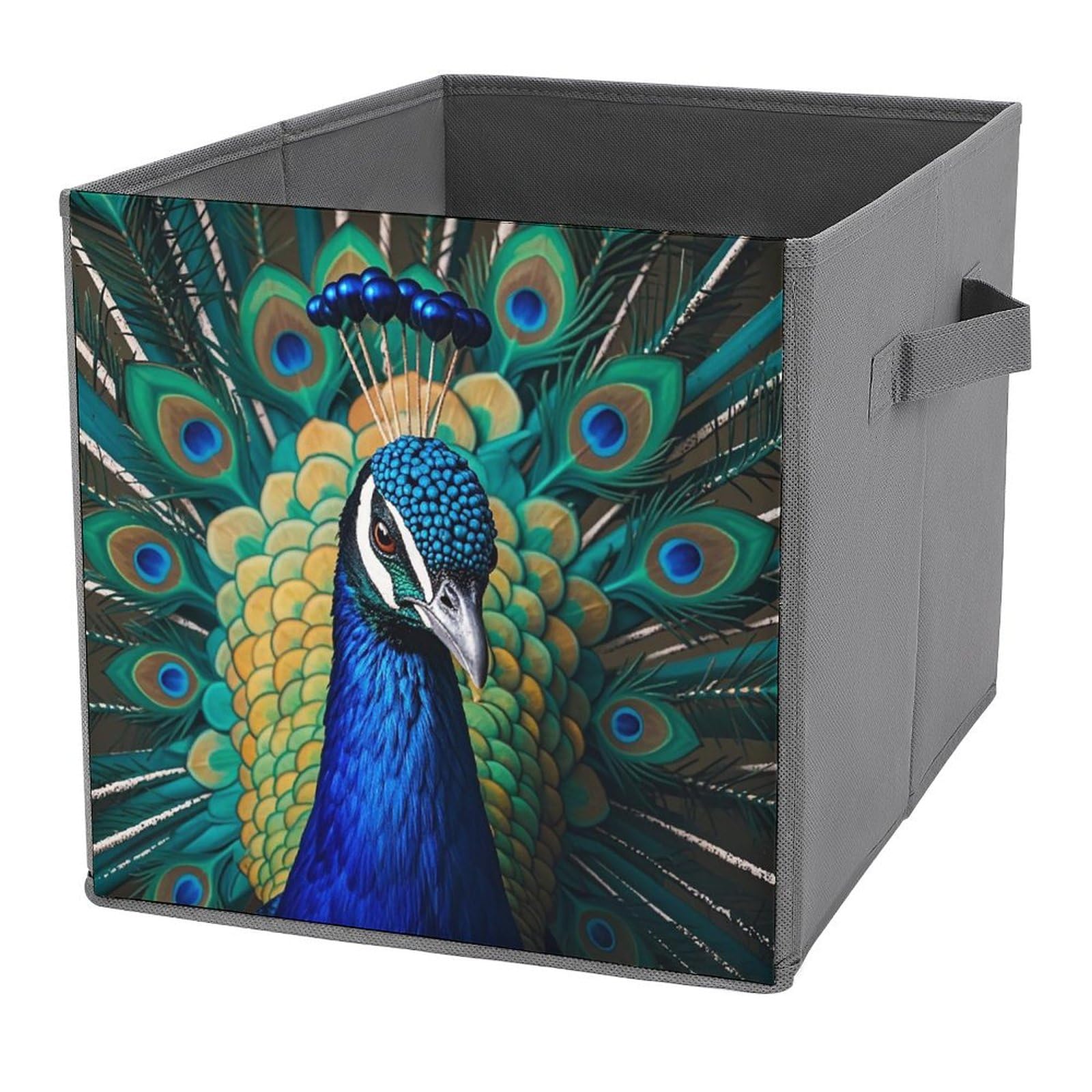 Boîtes de rangement paon bleu pour organiser le dressing, les draps et livres