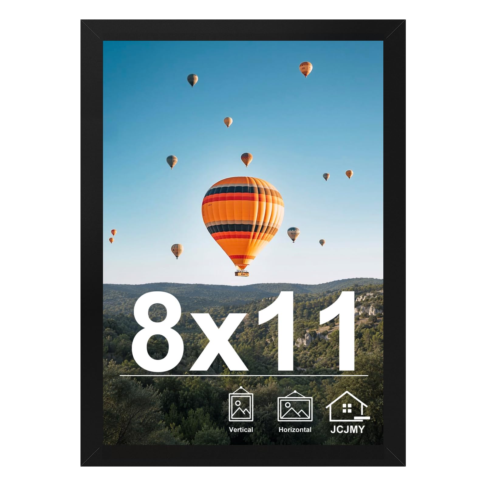 JCJMY 8x11 Picture Frame for Wall or Tabletop Display, Black
