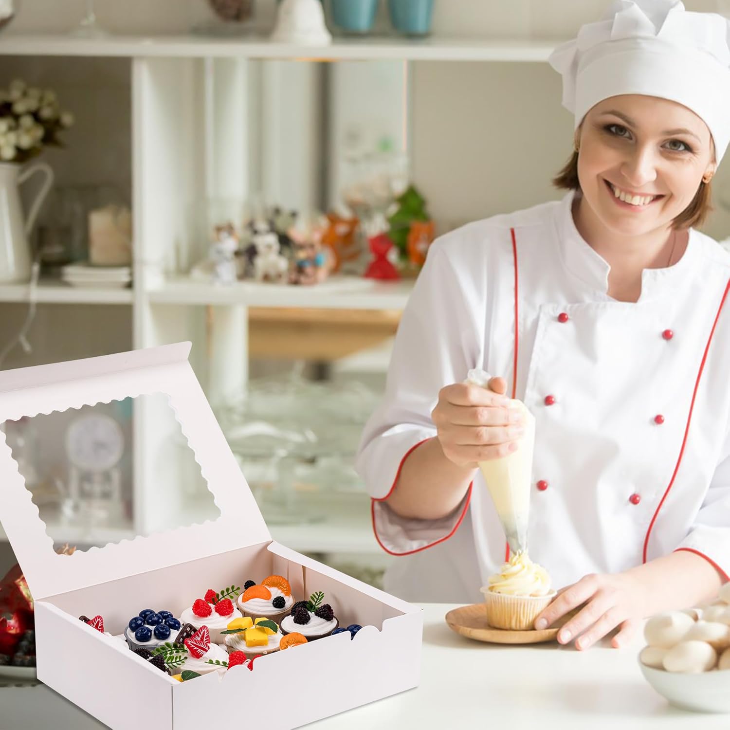 Cupcake Boxes - Hold Cupcake Containers with Window,