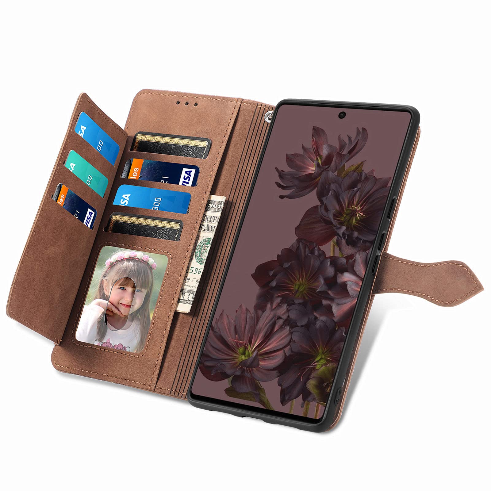 Flip Cover Per Google Pixel 7 Pro, Custodia in Pelle PU a