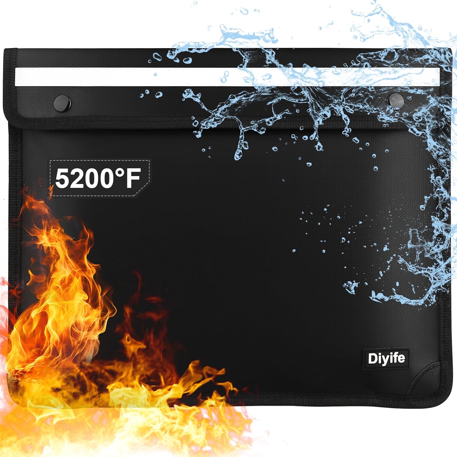 JUNDUN Feuerfeste Dokumententasche 5200°F - Wasserdicht Mit 2 Fächern 38x28cm