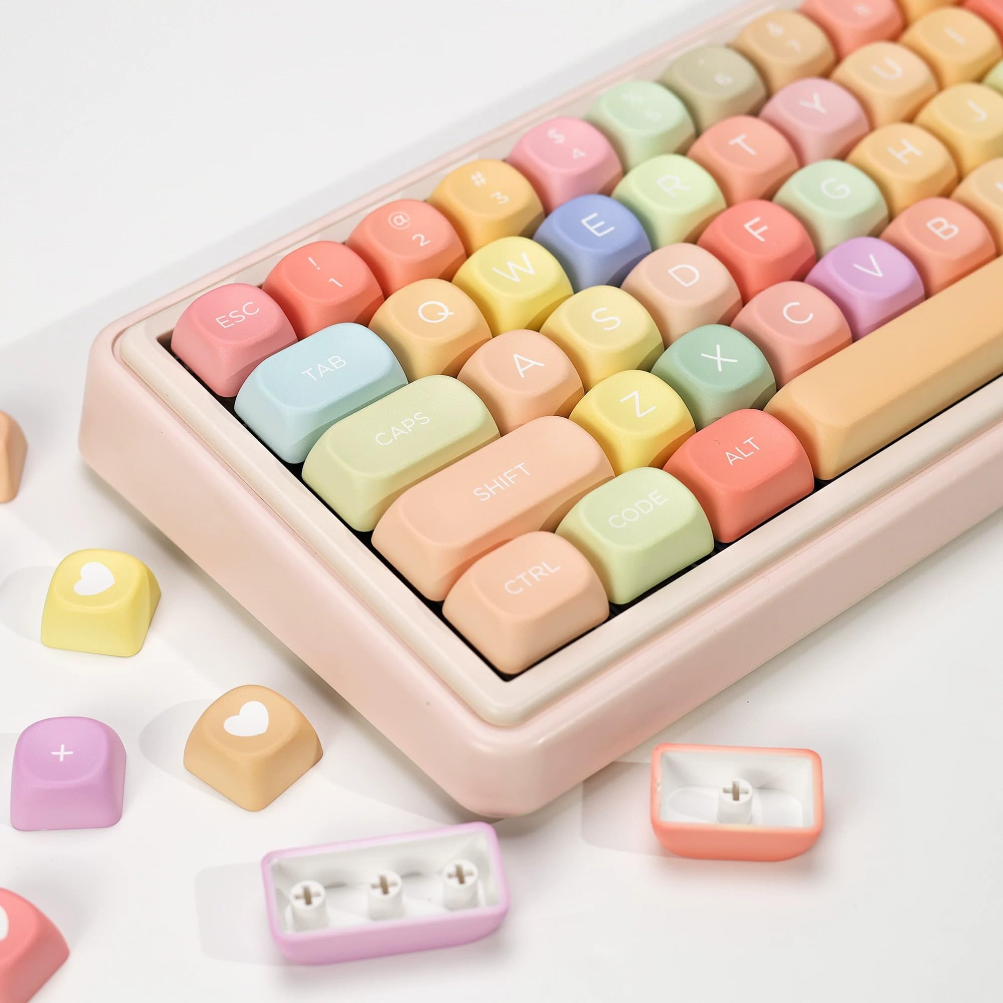 MOA Lot de 126 touches en PBT avec sublimation colorée, 126 touches personnalisées pour clavier mécanique Cherry MX 61/64/68/84/87/100/104/108