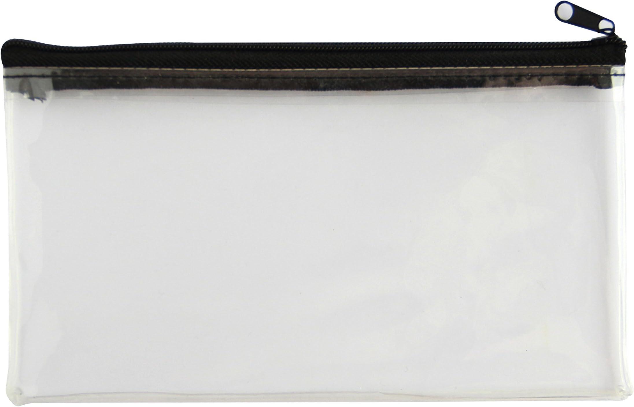 Onyx and Blue Transparent PVC Pencil Pouch with Zipper, 8" x 5", 30gr (7290)