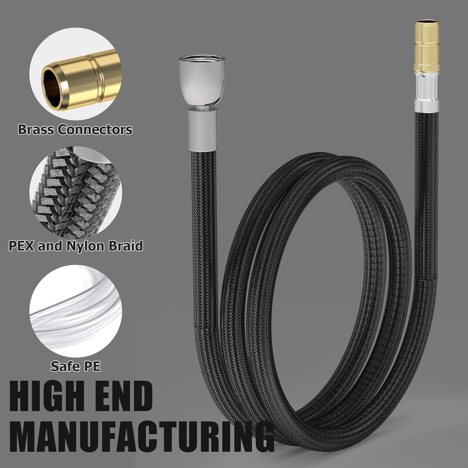 Replacemnet Hose Kit for Kohler Pull-Down Kitchen Faucet, K-1219935-BC 67-Inch Bright Chrome Finish Kohler Pull-Out Kitchen Faucet Hose Part K-1304674-BC