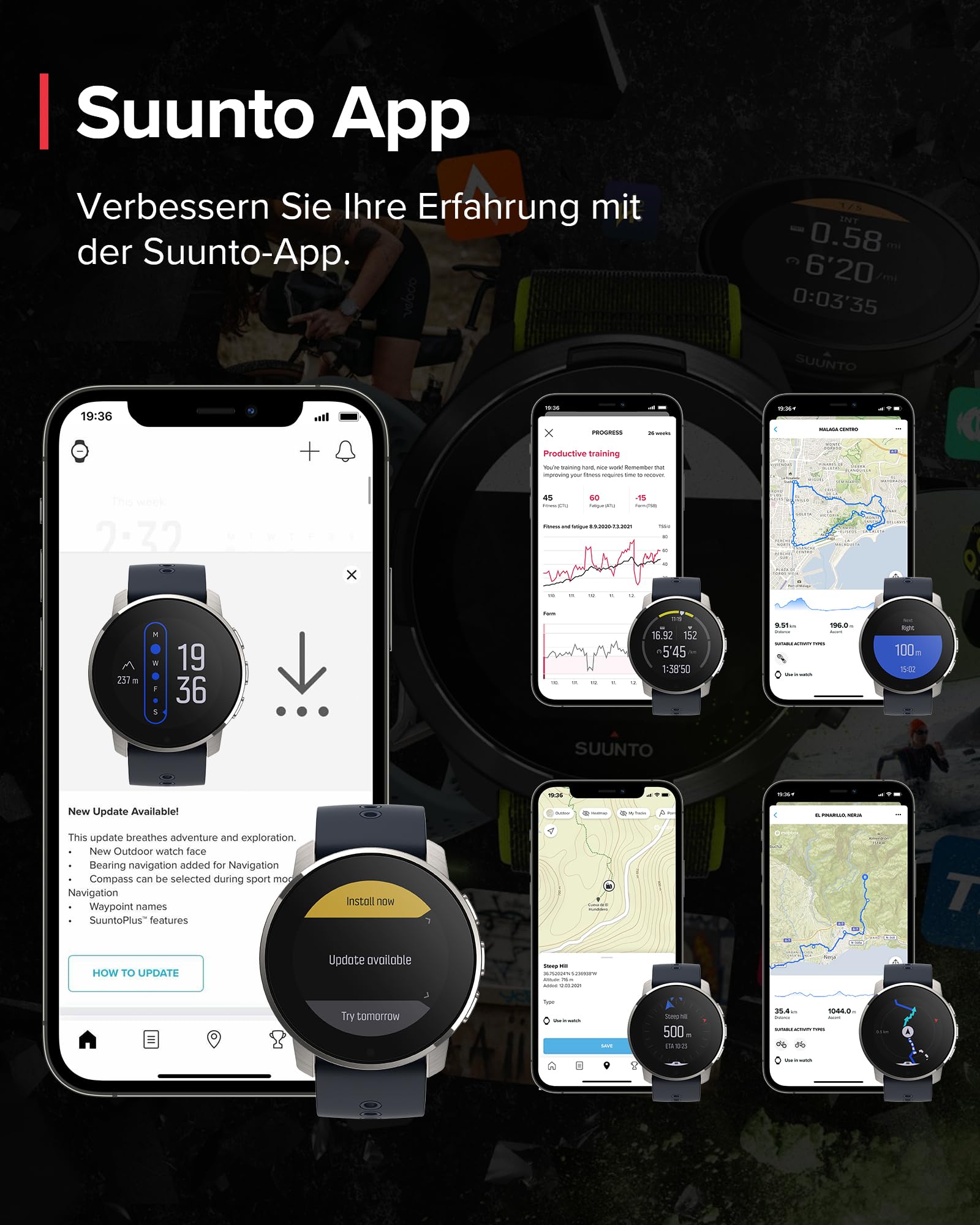 SUUNTO 9 Peak Multisport Uhr - Robust Outdoor Smartwatch, Saphirglas Bildschirm & 100m Wasserdicht, Leicht & Dünn, Präzise GPS, Lange Akkulaufzeit, Pulsmessung am Handgelenk, Hergestellt in Finland