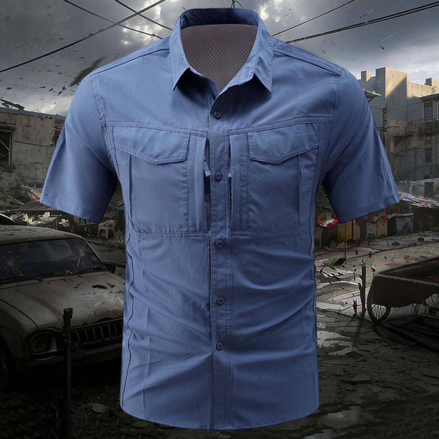 Men's Short Sleeve Quick Dry Outdoor Shirts for Hiking Fishing | Men's Lightweight Cooling Quick Dry Outdoor Shirts Hiking Fishing Sun Protection Short Sleeve Button Shirt with Pocket