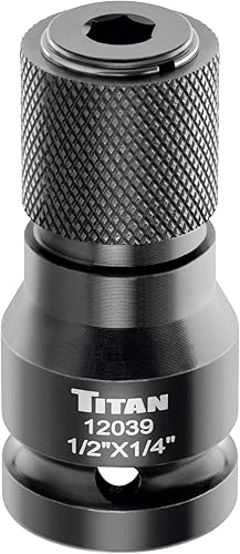 Titan 12039 Adaptador de cambio rápido de 1/2" de accionamiento a 1/4" hexagonal