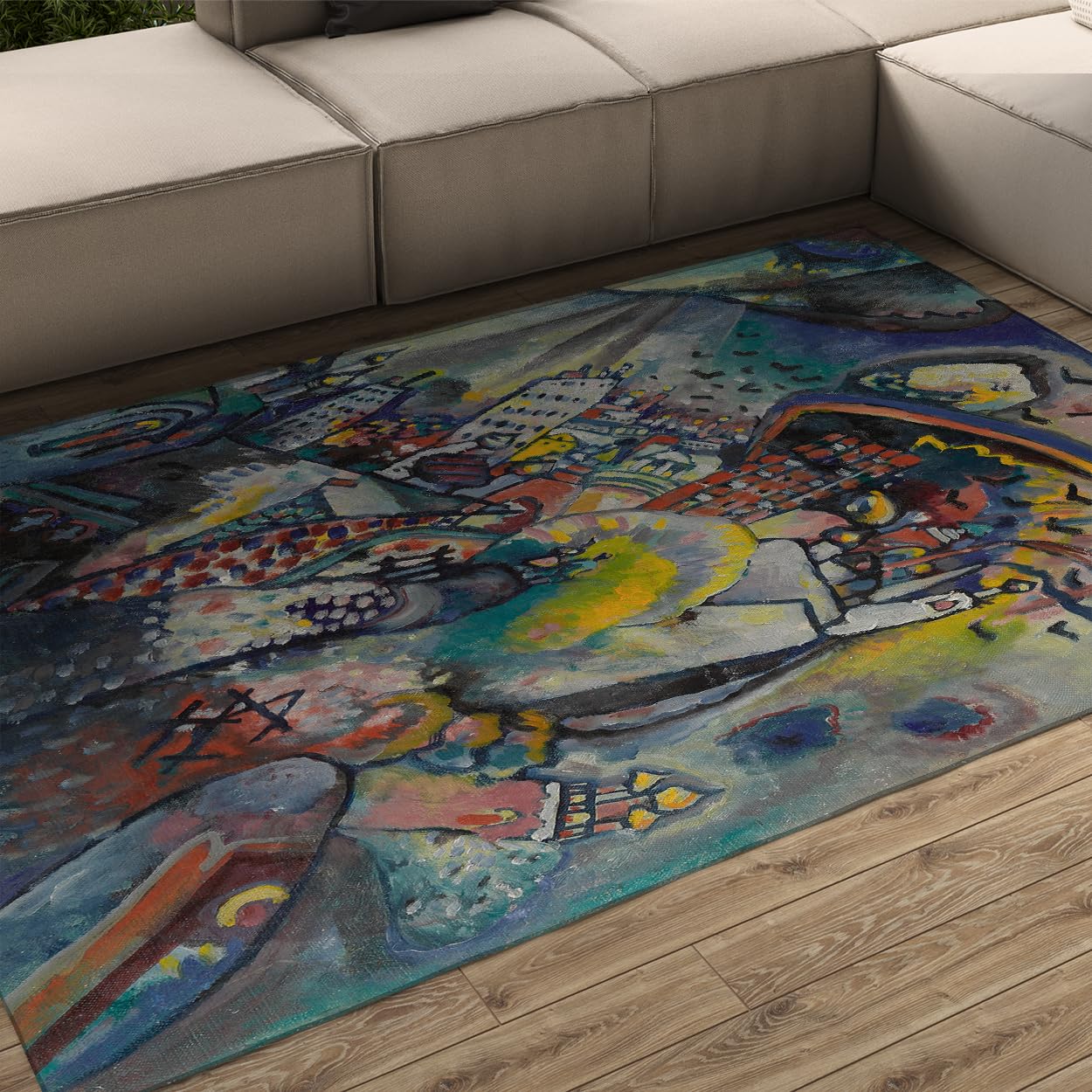 Tapis d'art contemporain abstrait expressionniste haut de gamme
