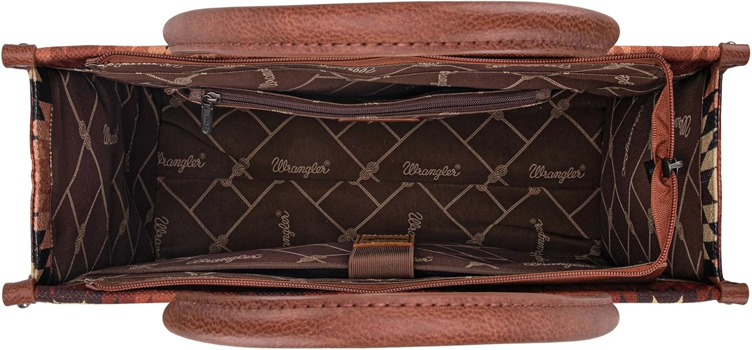 Montana West Wrangler Large Tote Bag for Women Western Structured Shoulder Bag with Laptop Compartment - Image 6