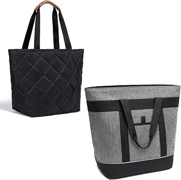 Insulated Cooler Tote Bag - Large, Reusable Grocery Bag - Ideal for Travel, Picnics & Delivery - Keeps Food Hot or Cold