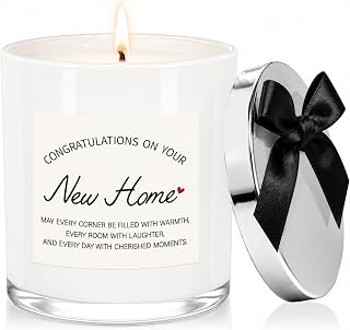 House Warming Gifts New Home, Congratulations on Your New Home Candle, Housewarming Gifts for Women Men Couple, Closing Gift for Home Buyers, 10oz Lavender Scented Soy Wax Candle with Bow