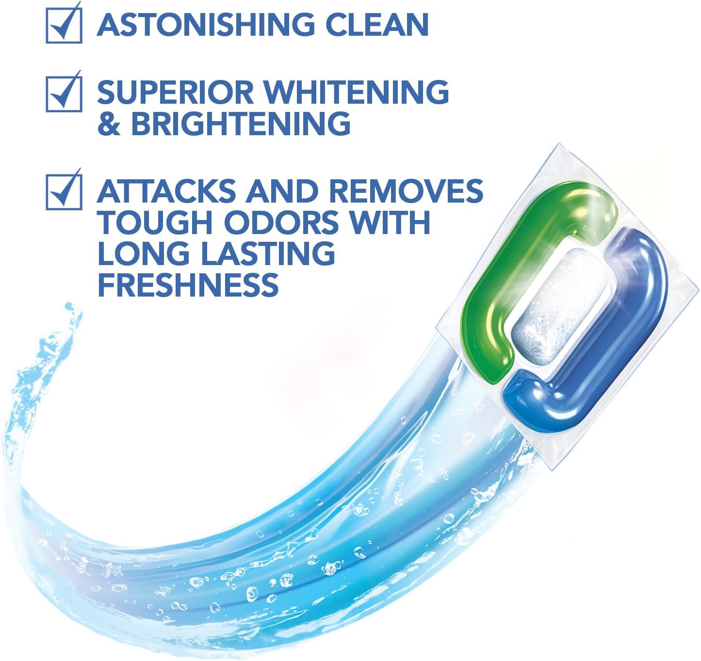 all Powercore Pacs Laundry Detergent Plus Removes Tough Odors, Pouch, 18 Count