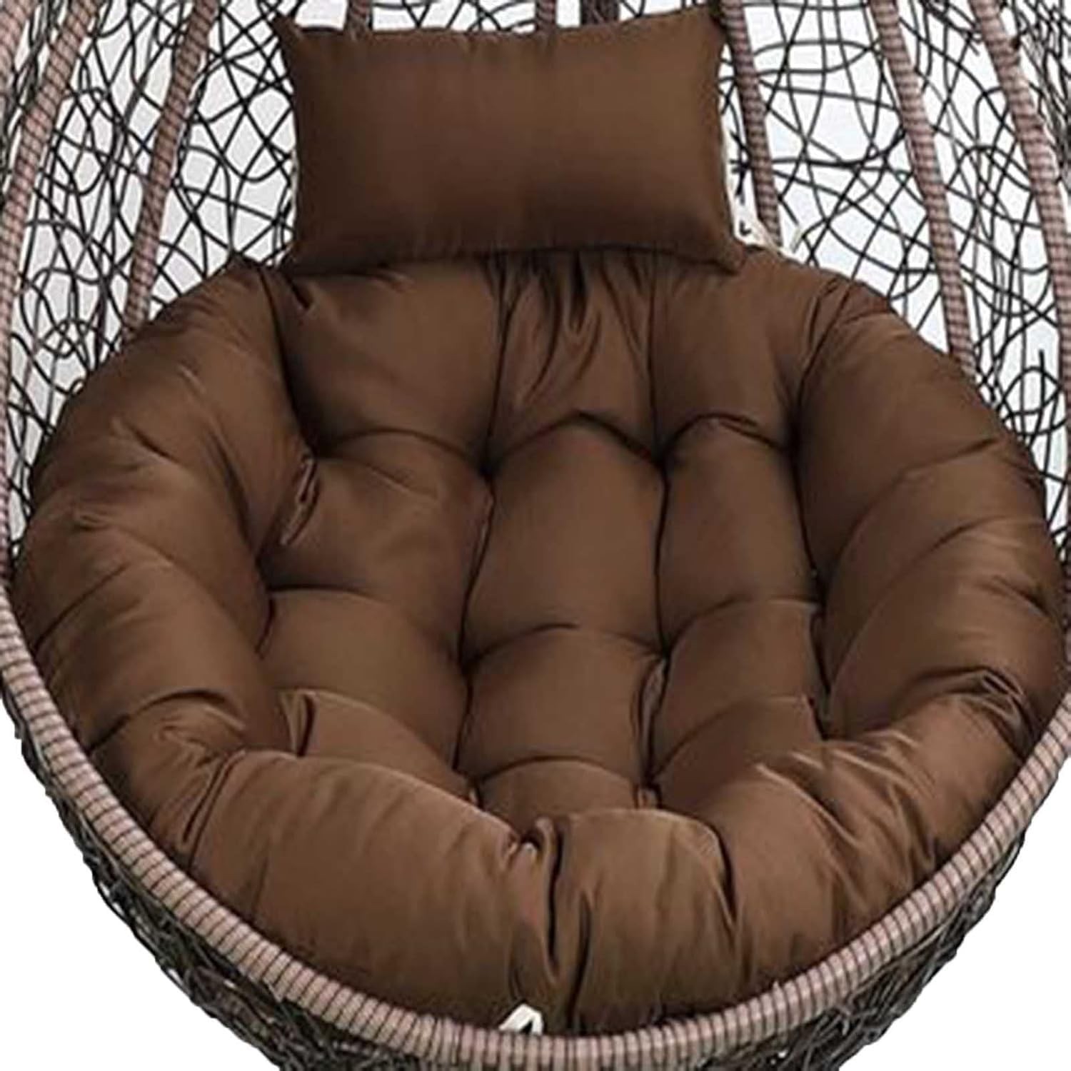 ERTsrhFD Outdoor Cushion Replacement for Hanging Swing, Thicken Round Hammock Chair Only, Washable Cushions(Brown)