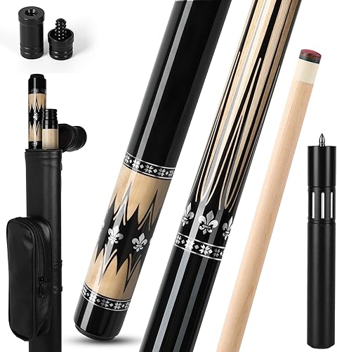 Miniatura 9 de IIQ Pool Cues Stick, Pool Cue Stick Sets of 4/3/1 Cue Sticks 58 inch Pool Cues Adult Canadian Maple Wood Billiard Stick 1 pieza 21oz,4 colores,4