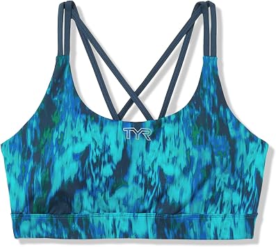 TYR T39004466XL W Dual Strap Bra Rip Blue/Green XL